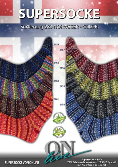 SORT.283 SUPERSOCKE 4 PLY NORWEGIAN-COLOR